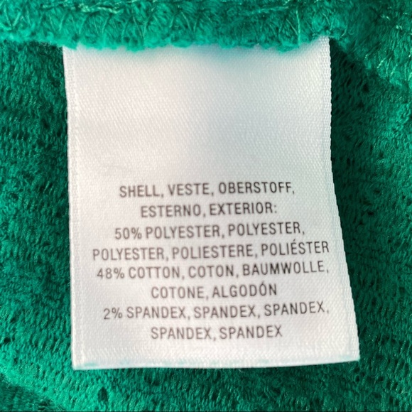 Anthropologie Off Shoulder Ruffle Green Top Sz XS - Picture 10 of 11